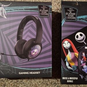 Disney The Nightmare Before Christmas Gaming Headset and Mouse & Mousepad Bundle